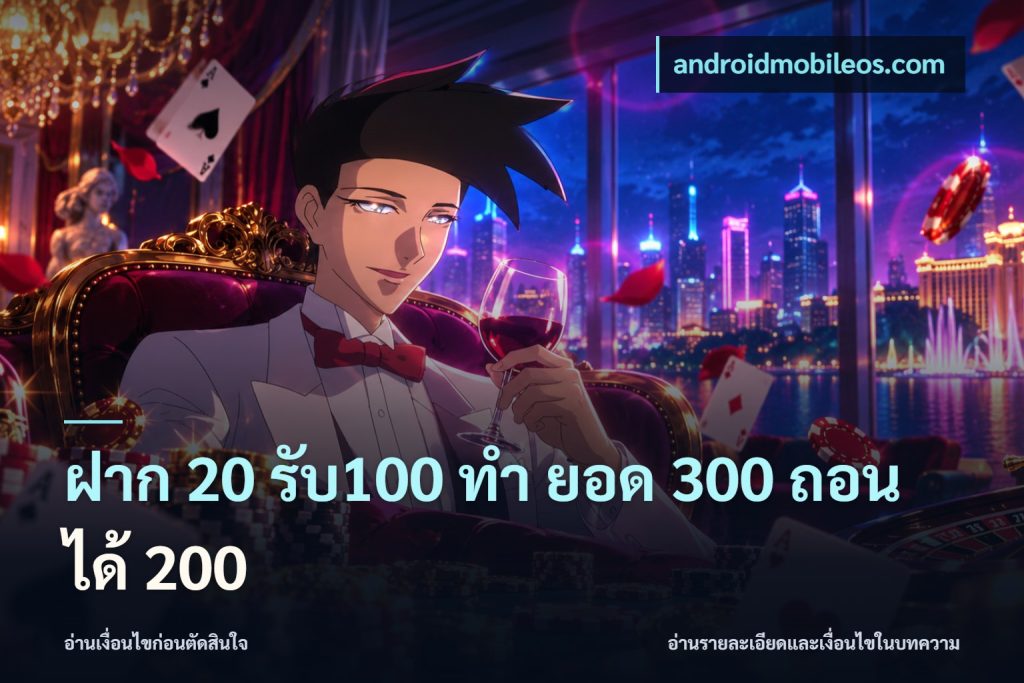 ฝาก 20 รับ100 ทํา ยอด 300 ถอนได้ 200
