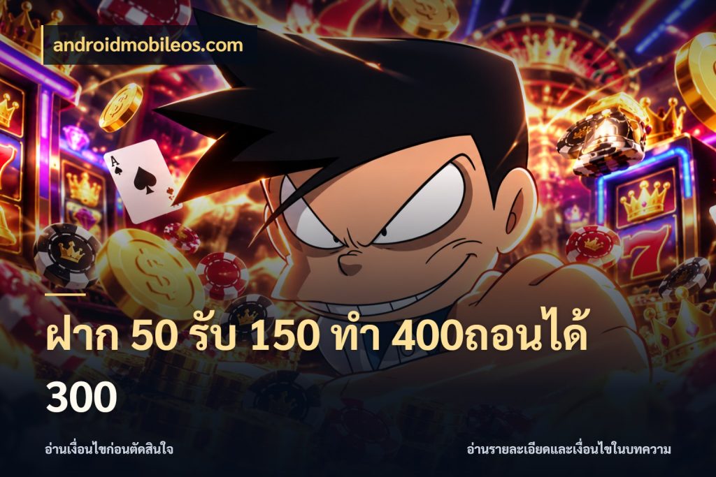 ฝาก 50 รับ 150 ทํา 400ถอนได้ 300 สนุกกับตัวเลือกโปรในสไตล์ของคุณ ในมุม androidmobileos.com