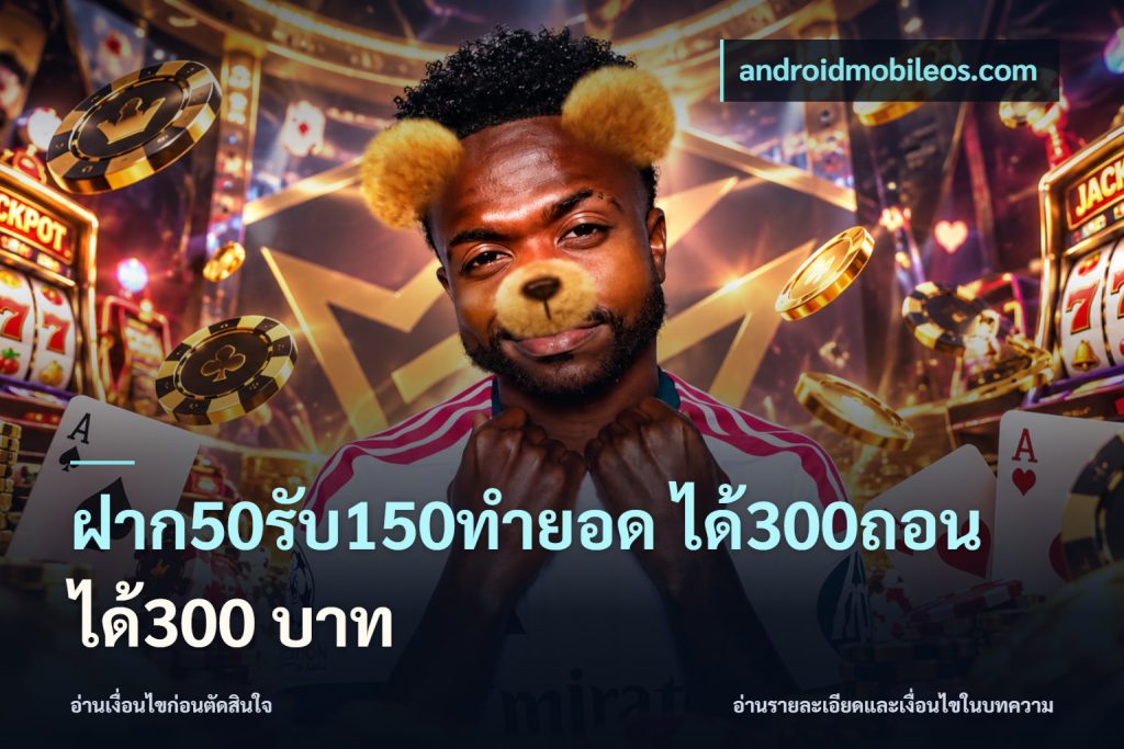 ฝาก50รับ150ทํายอด ได้300ถอนได้300 บาท