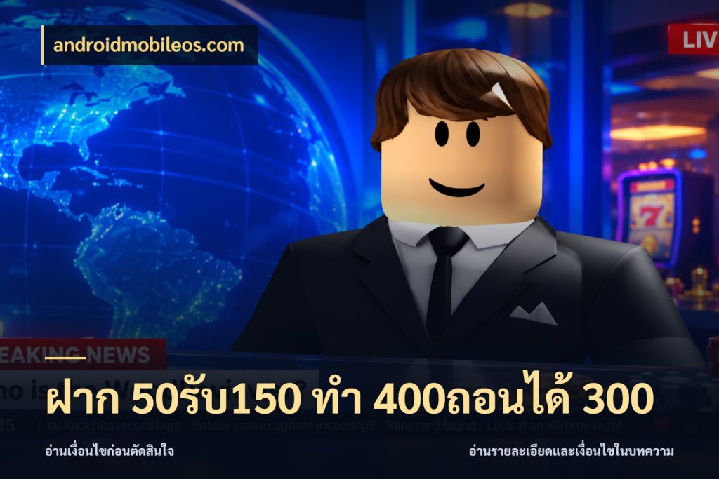 ฝาก 50รับ150 ทํา 400ถอนได้ 300 จับคู่โบนัสกับสไตล์เกมที่ชอบ ในมุม androidmobileos.com