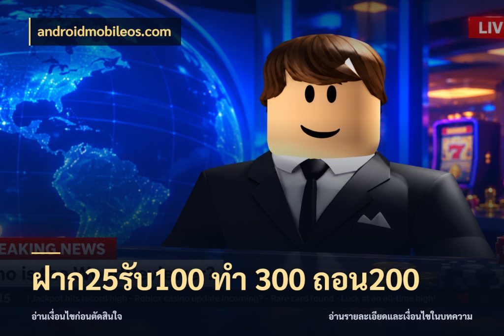 ฝาก25รับ100 ทํา 300 ถอน200 สีสันของโปรฝากและยอดรับ ในมุม androidmobileos.com