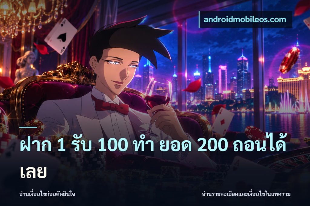ฝาก 1 รับ 100 ทํา ยอด 200 ถอนได้เลย