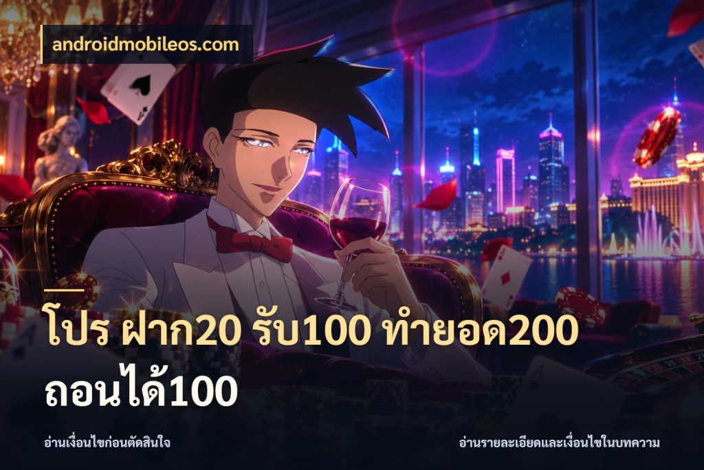โปร ฝาก20 รับ100 ทำยอด200 ถอนได้100 รูปแบบโบนัสกับสิทธิ์ของสายเกม สไตล์ androidmobileos.com