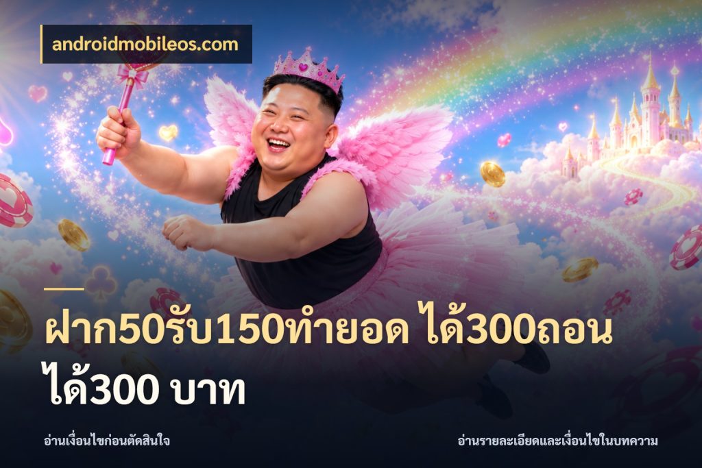 ฝาก50รับ150ทำยอด ได้300ถอนได้300 บาท โปรยอดรับที่สายเกมสนใจ ในมุม androidmobileos.com