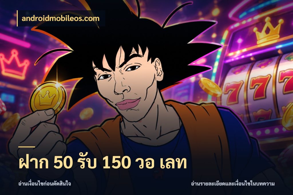 ฝาก 50 รับ 150 วอ เลท สีสันของโปรฝากและยอดรับ ในมุม androidmobileos.com