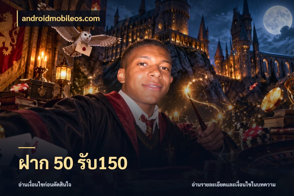 ฝาก 50 รับ150 เครดิตกับรูปแบบโปรที่ตรงใจ ในมุม androidmobileos.com