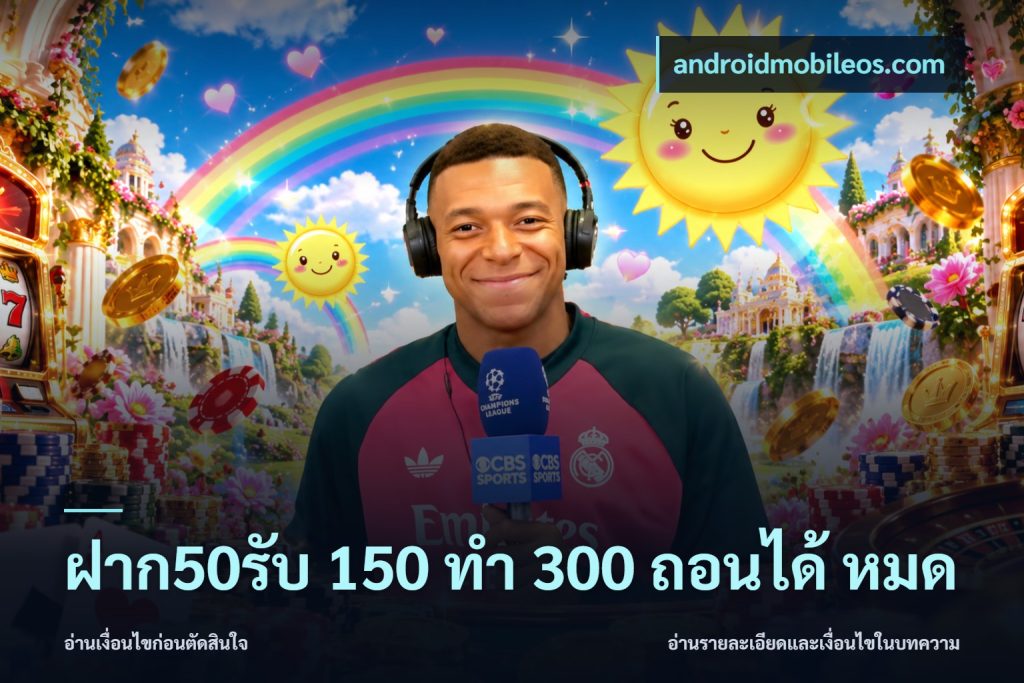 ฝาก50รับ 150 ทำ 300 ถอนได้ หมด