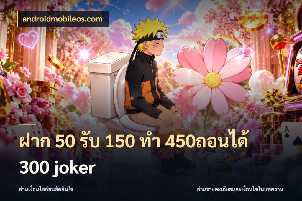 ฝาก 50 รับ 150 ทํา 450ถอนได้ 300 joker จับคู่โบนัสกับสไตล์เกมที่ชอบ กับ androidmobileos.com