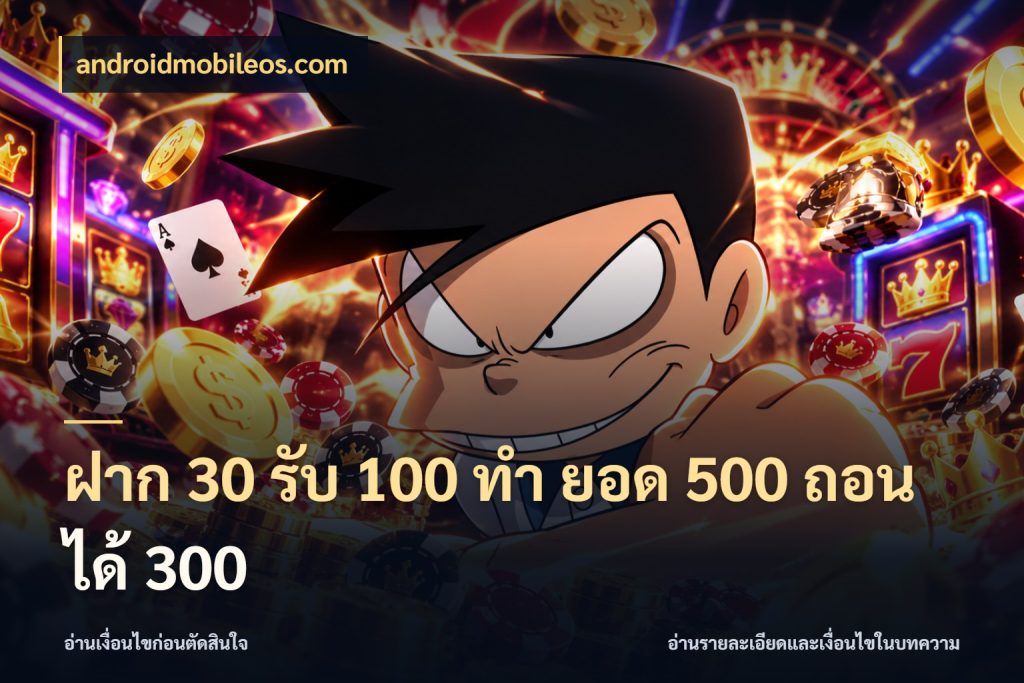 ฝาก 30 รับ 100 ทํา ยอด 500 ถอนได้ 300 ยอดฝากและยอดรับในมุมของคนชอบลุ้น กับ androidmobileos.com